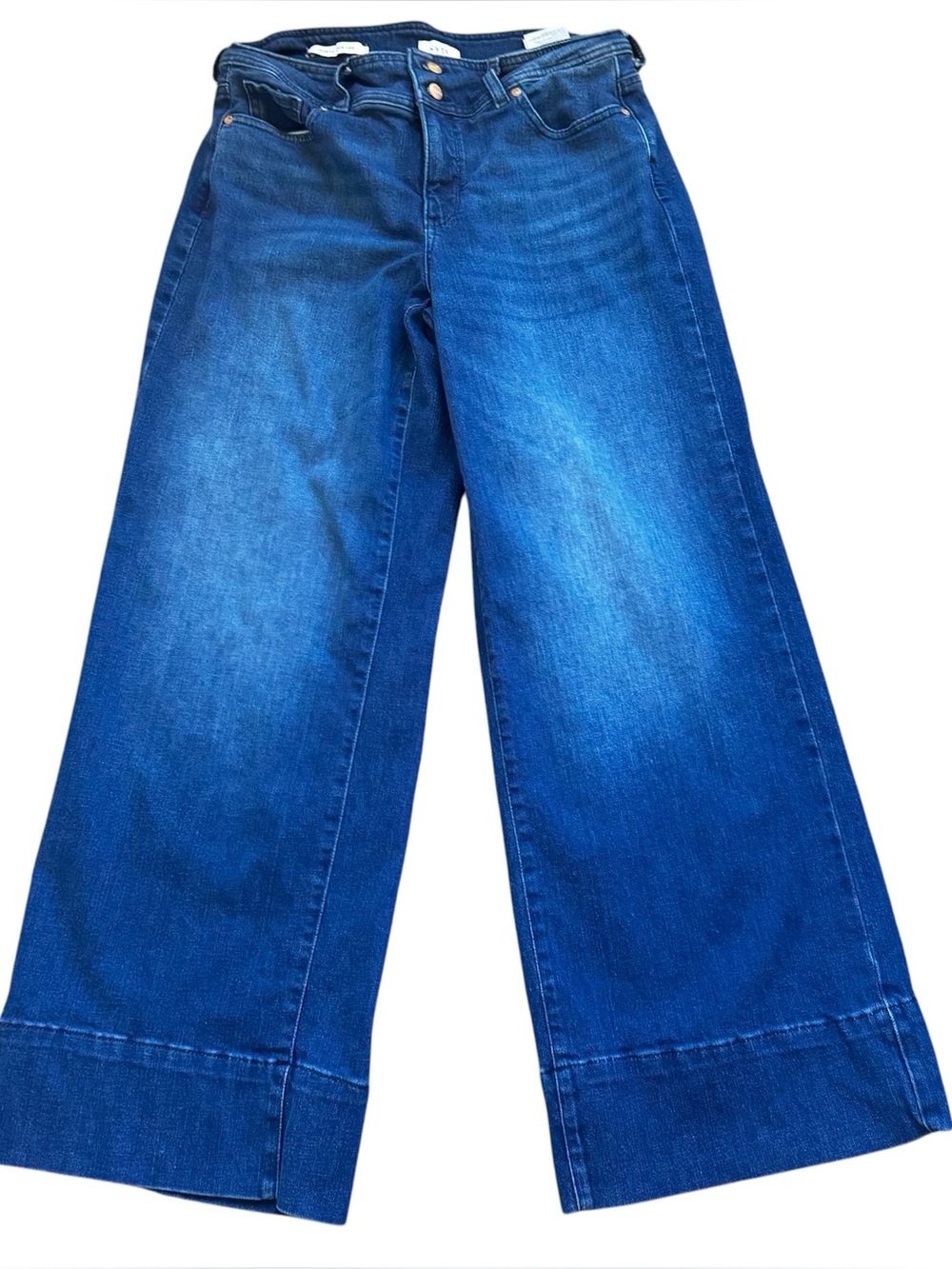 NYDJ Teresa Wide Leg Jeans Breezy Palms Wash Size 10 Blue